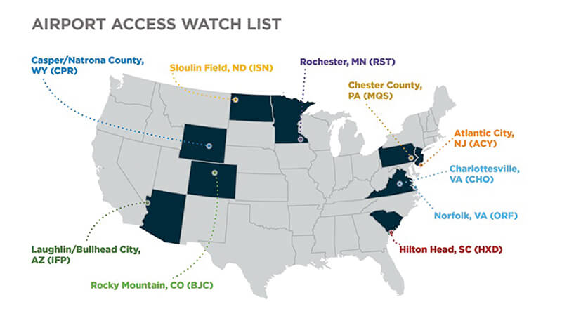 AOPA Announces Airport Access Watch List